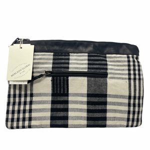 Mercado Global Checkered Plaid Zip Clutch